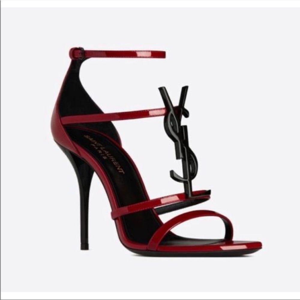 ❌SOLD❌Authentic Saint Laurent Size 37 1/2 (7.5) Cassandra Red Patent Stilettos